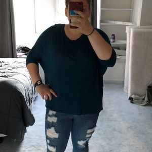 STORM TEAL TOP WITH 3/4 SLEEVES